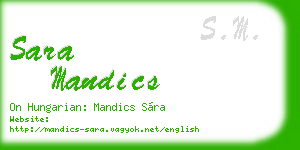 sara mandics business card